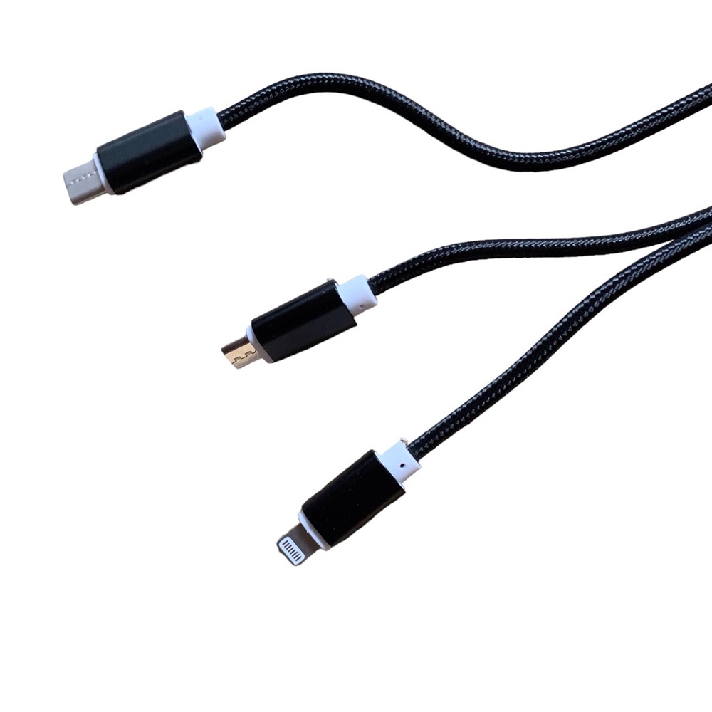 3 In 1 Universal USB Multifunctional Charge Cable Color Black - Picture 5 of 9